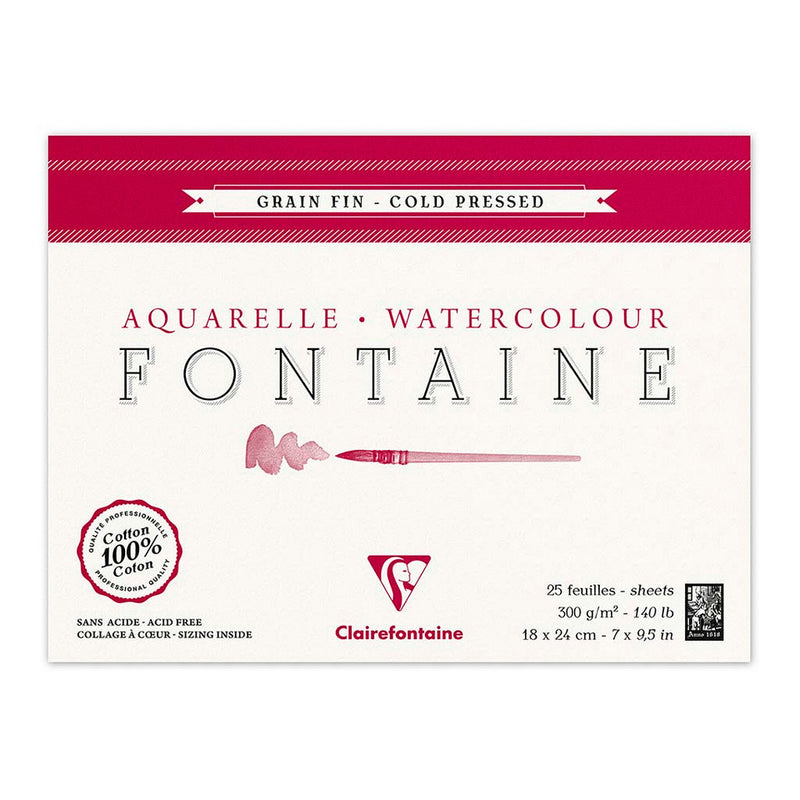 Clairefontaine Cold Press Pad 18x24cm 300gsm 25 sheets
