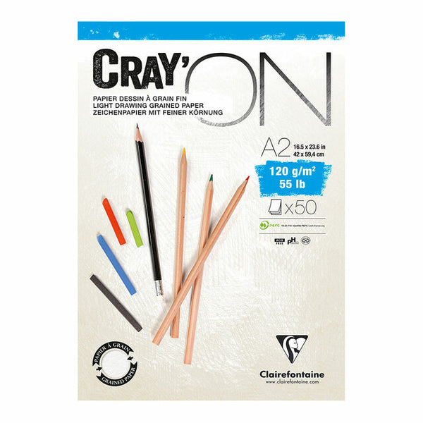 Clairefontaine Crayon Pad 120gsm 50 Sheets#Size_A2