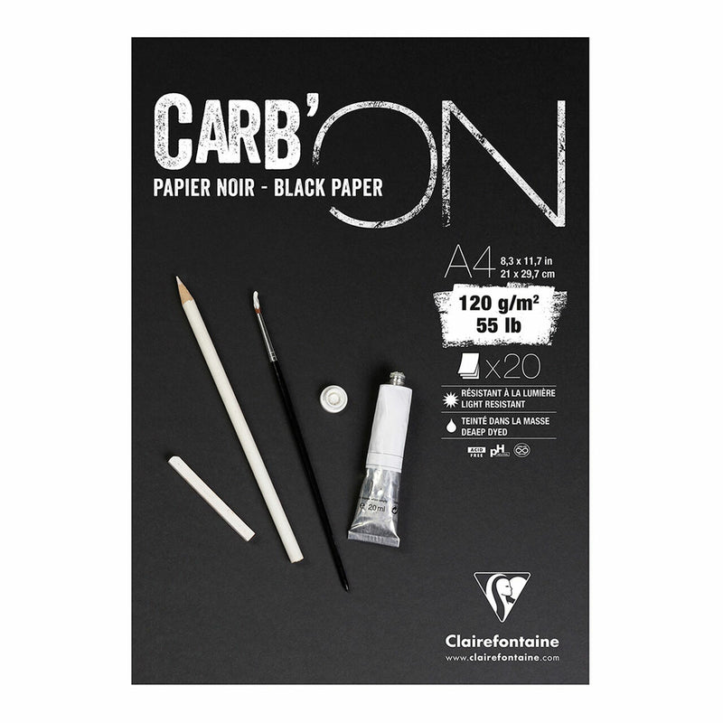 Clairefontaine Carbon Black Pad 120gsm 20 Sheets