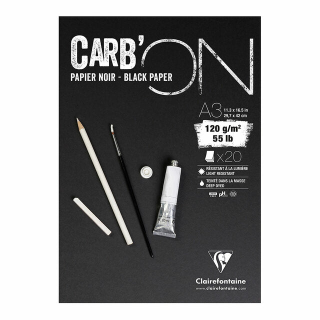 Clairefontaine Carbon Black Pad 120gsm 20 Sheets