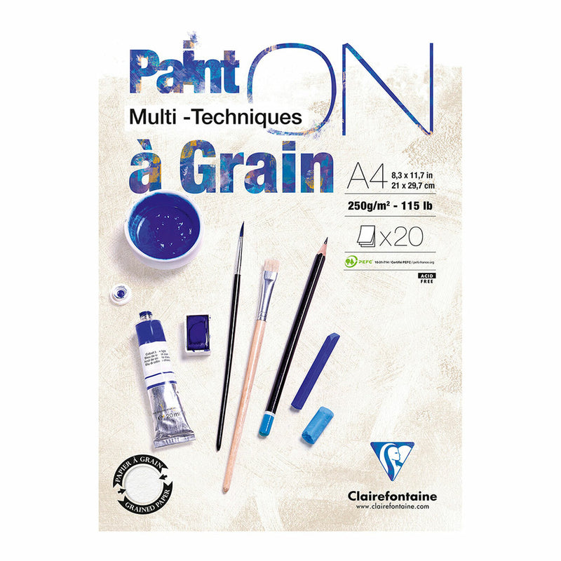 Clairefontaine Painton Pad Grain White 20 Sheets