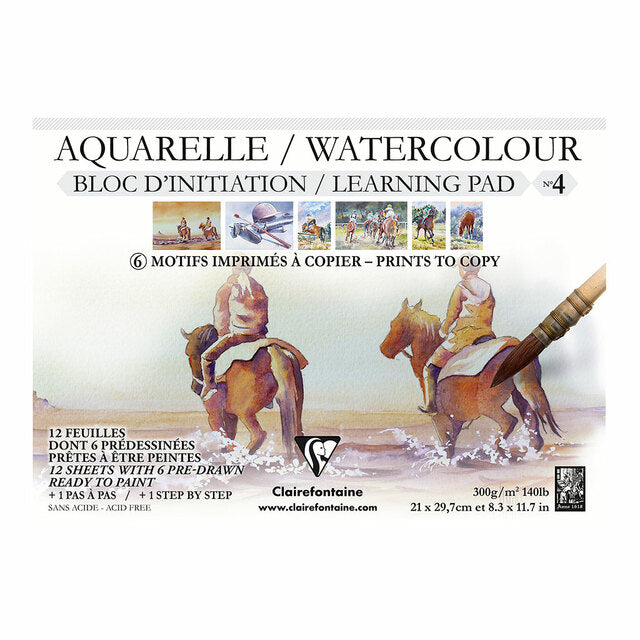 Clairefontaine Etival Pad Horses A4 300gsm 12 Sheets