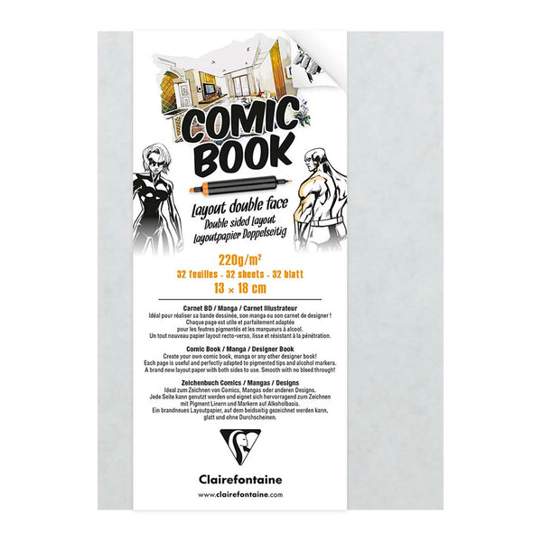Clairefontaine Comic Book 220gsm 32 Sheets#Dimensions_130X180MM