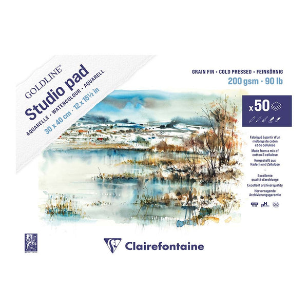 Clairefontaine Goldline Studio Watercolour Pad 30x40cm 50sheets