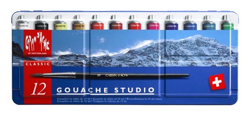 Caran D'ache Gouache Paint Set Of 12x10ml Tube Set