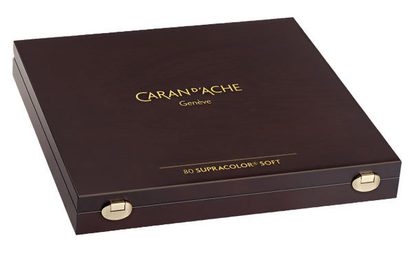 Caran D'ache Supracolour Soft Aquarelle Colour Pencils Set Of 80 Wooden Box