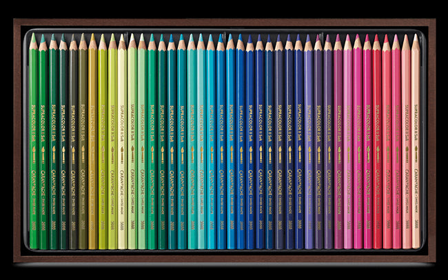Caran D'ache Supracolour Soft Aquarelle Colour Pencils Set Of 80 Wooden Box