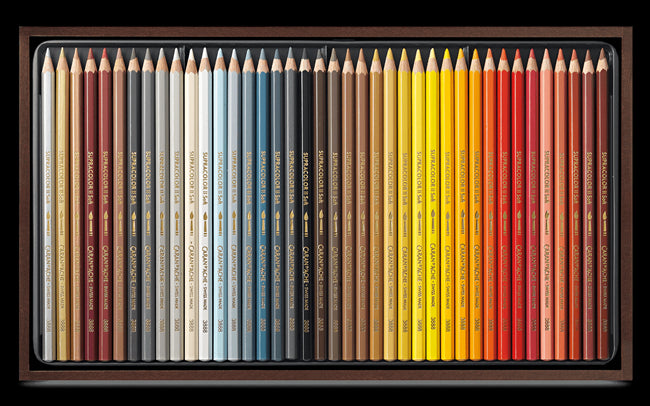 Caran D'ache Supracolour Soft Aquarelle Colour Pencils Set Of 80 Wooden Box