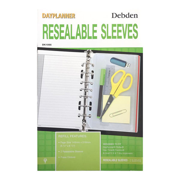Debden Desk Dayplanner Resealable Sleeve Pack Of 2