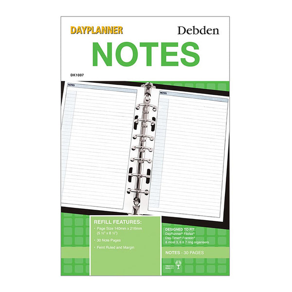 Debden Desk Dayplanner Refill Notes