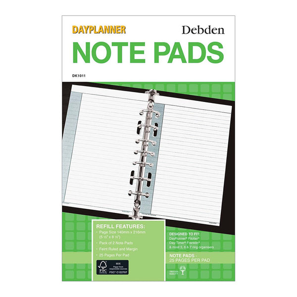 Debden Desk Dayplanner Refill Notepad Pack Of 2