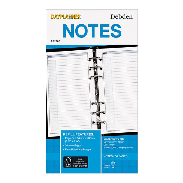 Debden Personal Dayplanner Refill Notes
