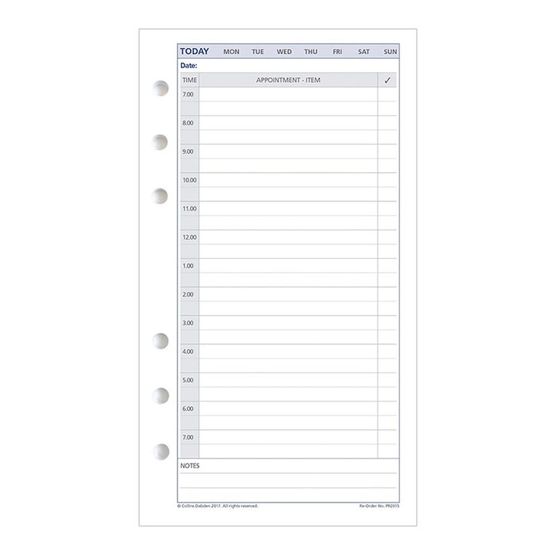 Debden Personal Dayplanner Refill Undated Day To A Page
