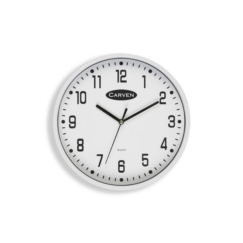 carven clock 225mm white frame