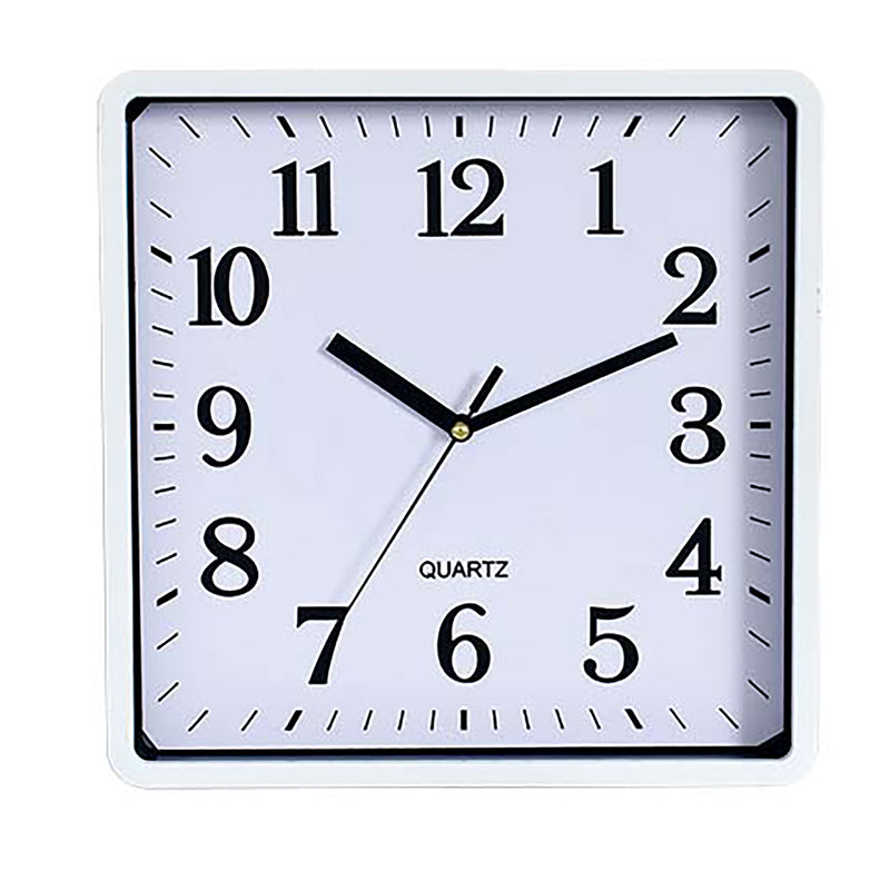 carven clock 250mm square white frame