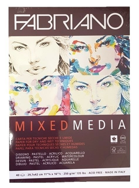 Fabriano Mixed Media Pad A3 250gsm 40 Sheets