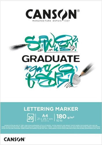 Canson Graduate Lettering Marker Pad 180gsm 20 Sheets#Size_A4