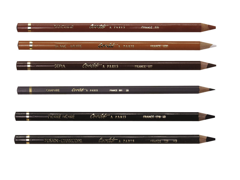 Conte Sketch Pencils Loose Charcoal Pencil Round - Pack Of 6