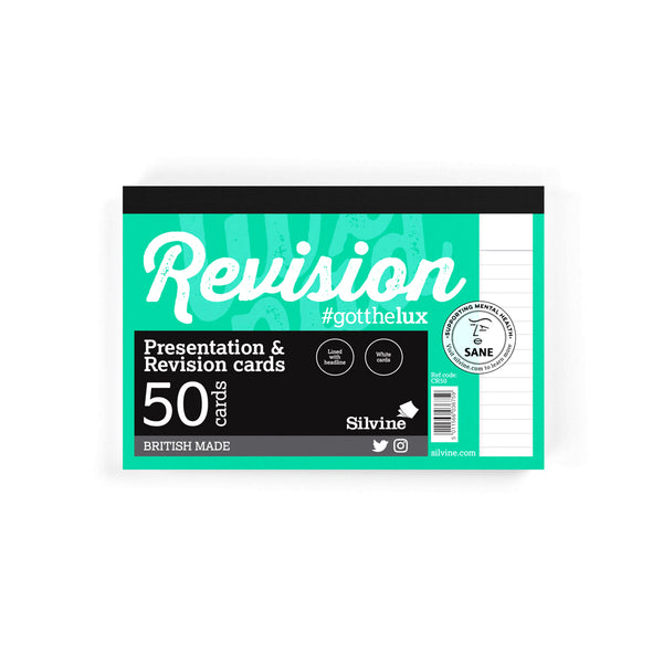 Luxpad Revision and Presentation Card Pad Ruled 6x4Inch White