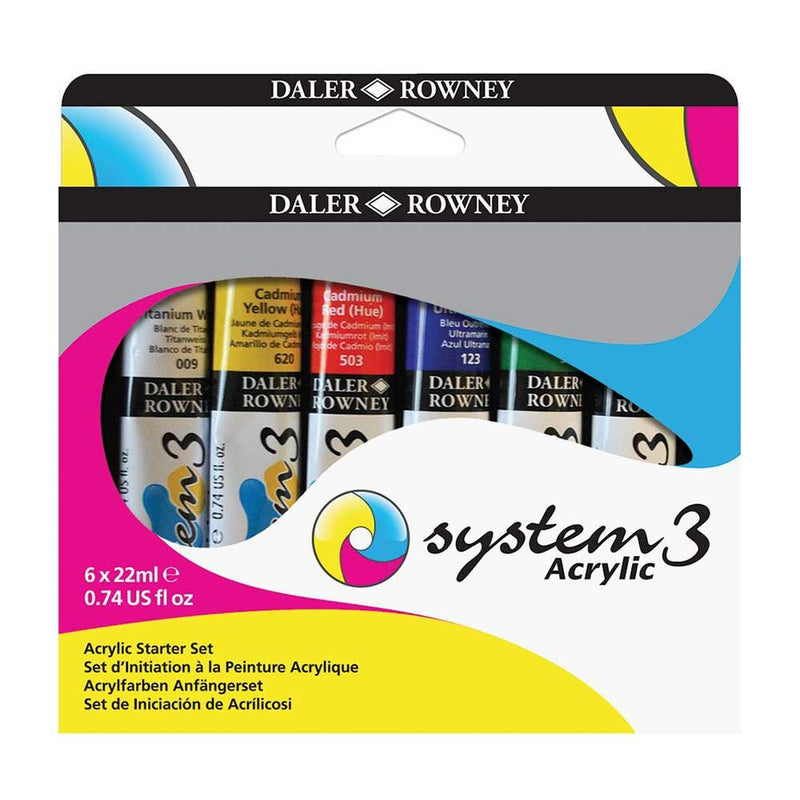 Daler Rowney System 3 Complete Starter Paint Set Of 6 X22ml