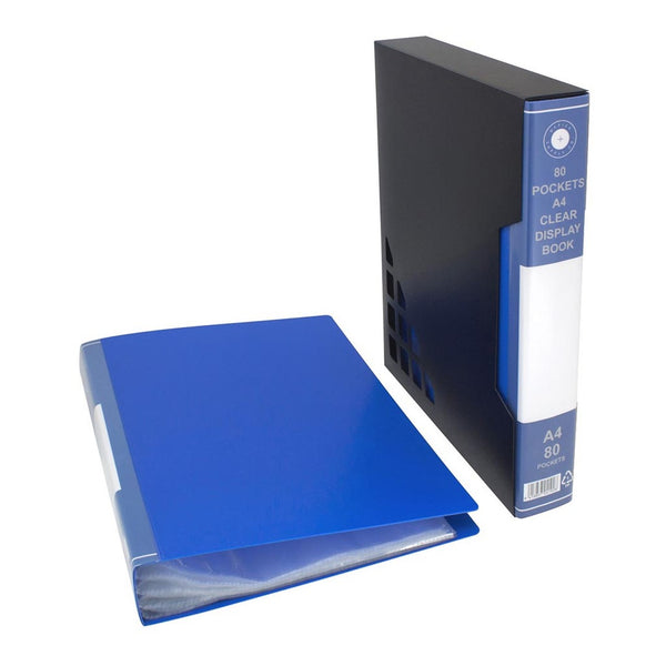 OSC Display Book A4 80 Pocket With Case#Colour_BLUE