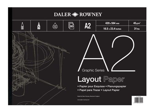 Daler Rowney Series A Graphic Series Layout Paper Pad 45gsm 80 Sheets