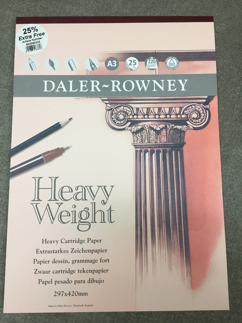 Daler Rowney Heavy Weight Cartridge Pad A3 22gsm