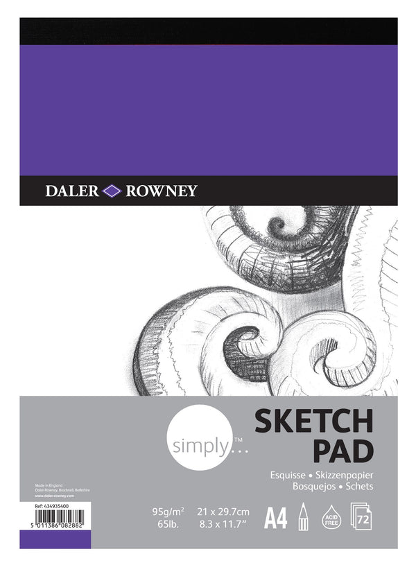 Daler Rowney Simply Sketch Pad A4 95gsm 72 Sheet