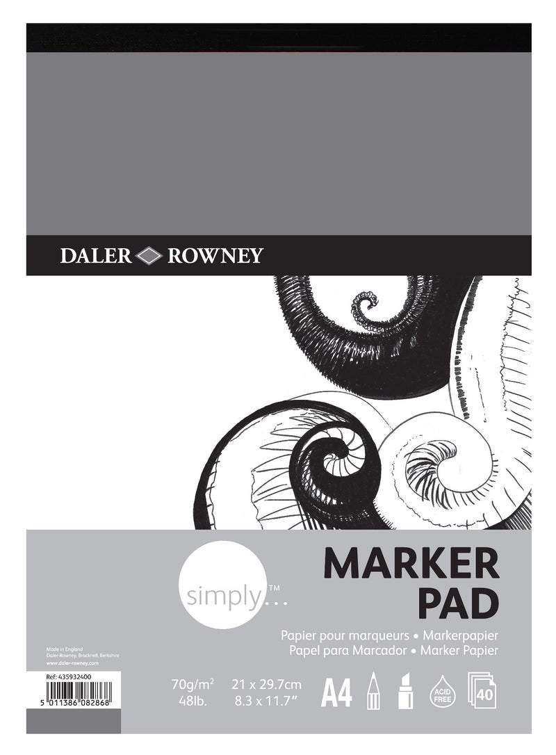 Daler Rowney Simply Marker Pad A4 70gsm 40 Sheet