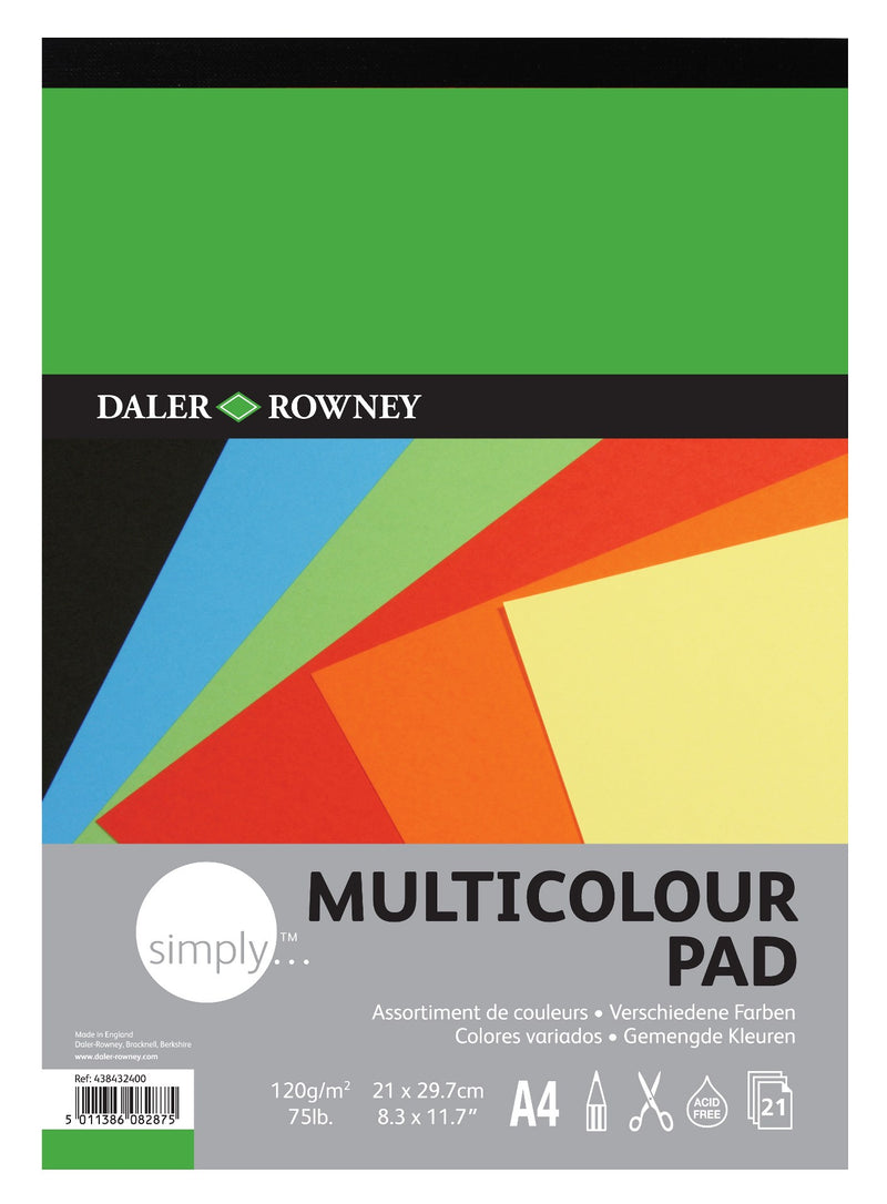 Daler Rowney Simply Multicolour Pad A4 120gsm 21 Sheet