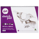 Das Acid Free Saddleback Spiral Sketch Paper Pad 110gsm 20 Sheets