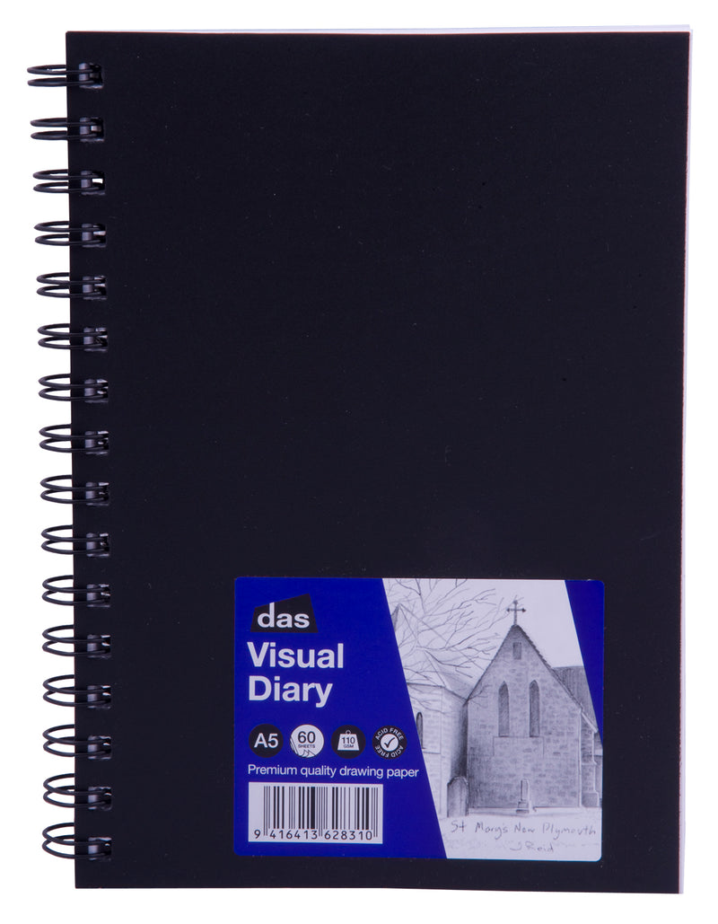 Das Spiral Bound Acid Free Visual Diary 110gsm 60 Sheets