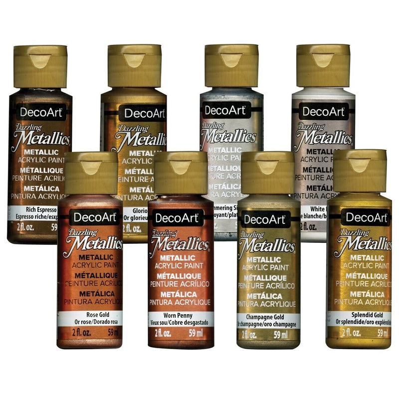 Decoart Dazzling Metallics Paints Pack Of 8