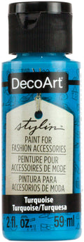 Decoart Stylin Multi Surface Fashion Acrylic Craft Paint 2oz#Colour_TURQUOISE