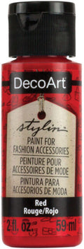Decoart Stylin Multi Surface Fashion Acrylic Craft Paint 2oz#Colour_RED