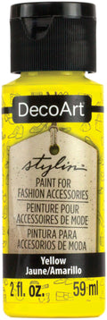 Decoart Stylin Multi Surface Fashion Acrylic Craft Paint 2oz#Colour_YELLOW