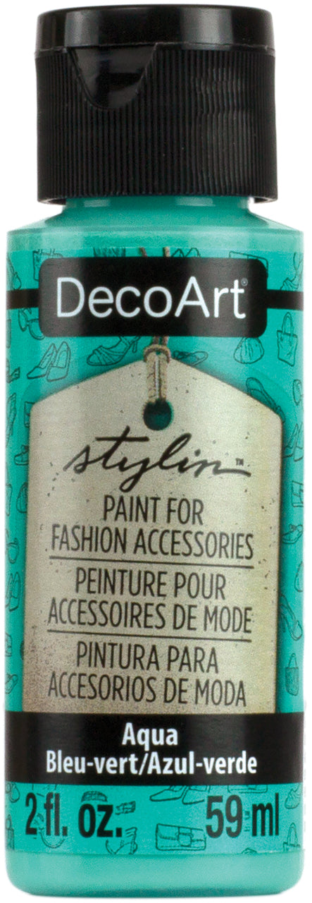 Decoart Stylin Multi Surface Fashion Acrylic Craft Paint 2oz#Colour_AQUA