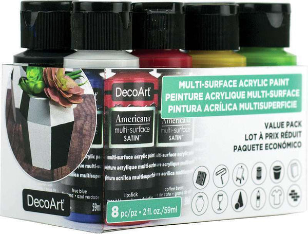 Decoart Americana Multi Surface Craft Paints Pack Of 8