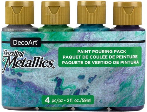 Decoart Dazzling Metallics Paint Pouring Set Of 4