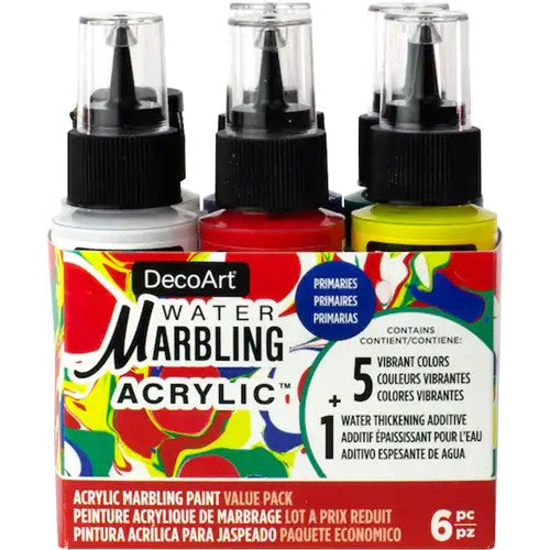 Decoart Water Marbling Paints Primaries Pack Of 6