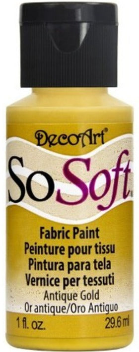 Decoart Sosoft Fabric Craft Paint 30ml - Primary Colours#Colour_ANTIQUE GOLD