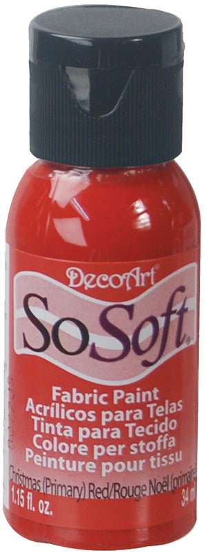 Decoart soSoft Fabric Acrylic Paint 2oz-Red Pepper