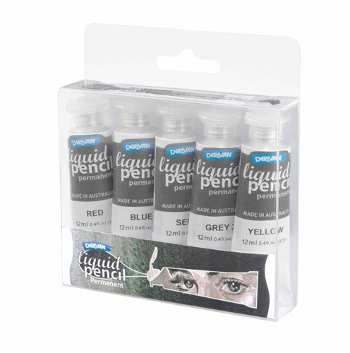 Derivan Liquid Pencil Set 5x12ml Permanemt