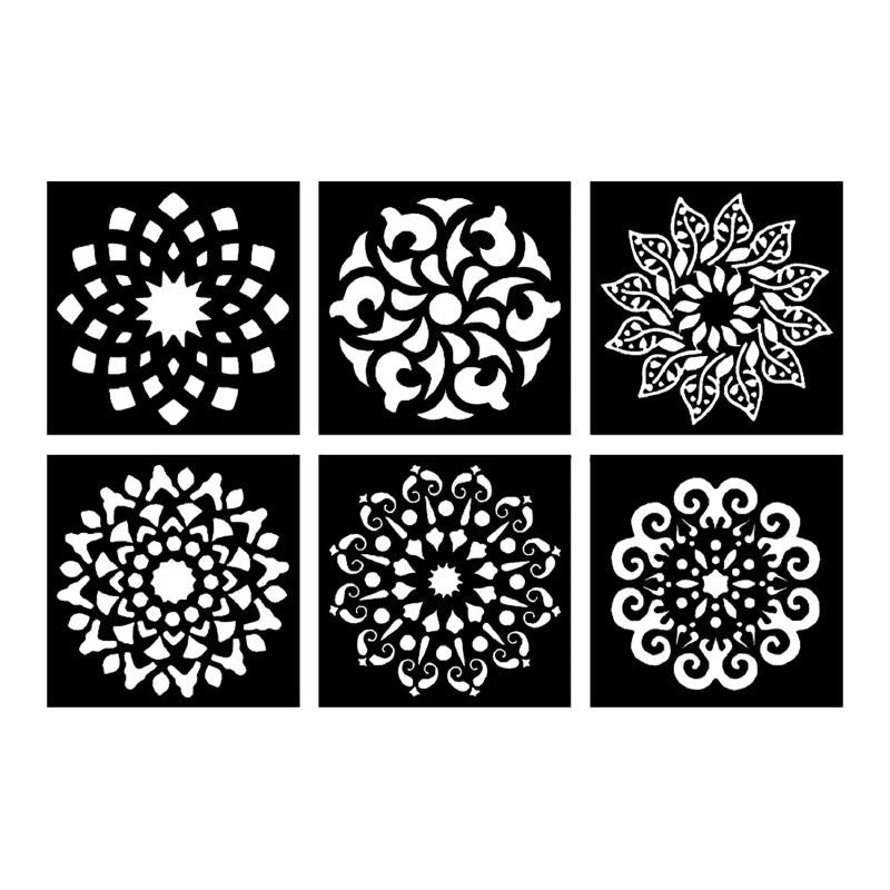 Washable Stencils Mandala Set of 6