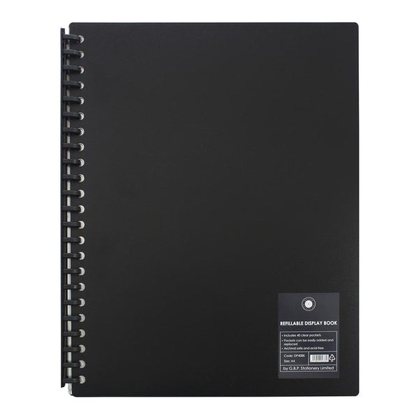 OSC Refillable Display Book A4 40 Pocket#Colour_BLACK