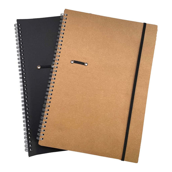 GBP Spiral Series Notebook A4 Assorted Black/Kraft
