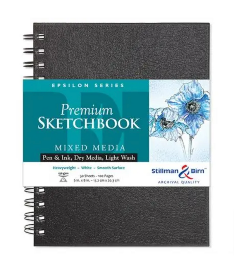 Stillman & Birn Epsilon Spiral Sketchbooks 150gsm White Plate 50 Sheets