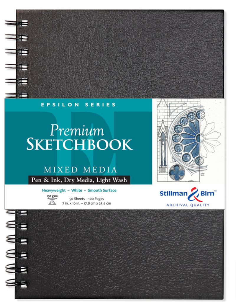 Stillman & Birn Epsilon Spiral Sketchbooks 150gsm White Plate 50 Sheets