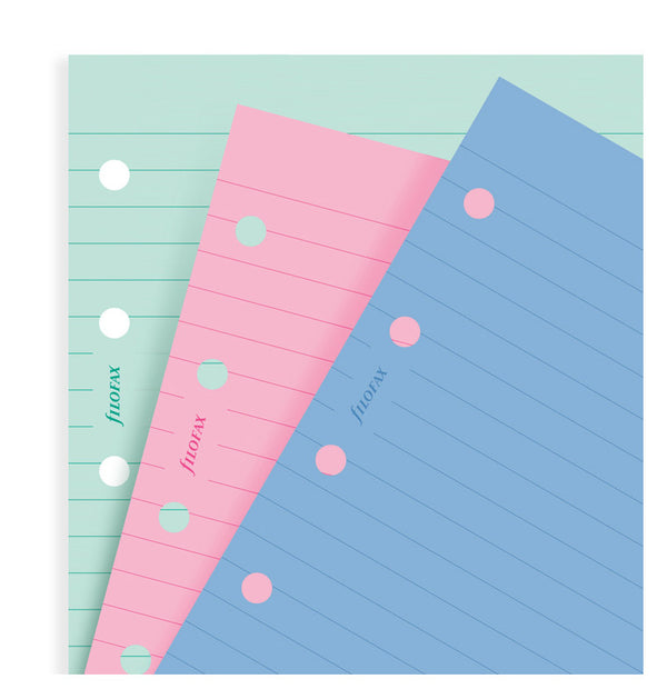 filofax fashion assorted coloured notepaper personal refill