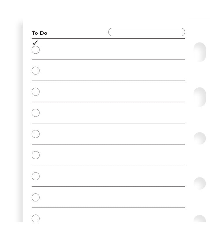 filofax to do pad pocket organiser refill